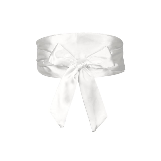 Cinturón Obi de satén para mujeres de tallas grandes INSPIRE CHIC, cinturón ancho de lazo autoadherente para vestido nupcial 22.83-41.73" blanco
