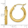 thumbnail image 4 of 925 Sterling Silver Gold 3x20mm Hoop Earrings Round, 4 of 8