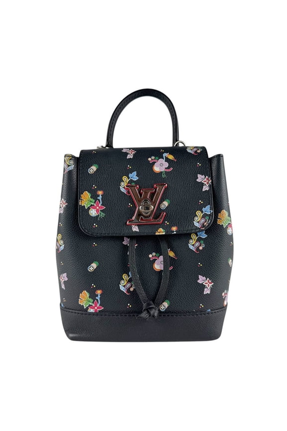 Pre-Owned Louis Vuitton Lock Me Backpack, Leather, Black Multicolor, Women's, M54848 z9349