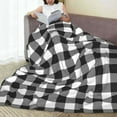 thumbnail image 6 of Sikiie Black White Plaid Ultra-Soft Micro flannel Blanket Luxury All Seasons Warm Blanket for Bedding Sofa and Travel (4 sizes)-80"x60", 6 of 7