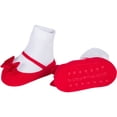 thumbnail image 3 of Baby Emporio-Baby girl socks that look like Mary Jane shoes-cotton-satin bows-0-12 Months - FESTIVE RED, 3 of 6