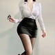 thumbnail image 1 of Uniforme de secretaria OL Sexy, disfraz de Cosplay, trajes de profesor, camisa, minifalda de cuero, traje de juego de rol, ropa de club nocturno, Halloween, 1 of 5
