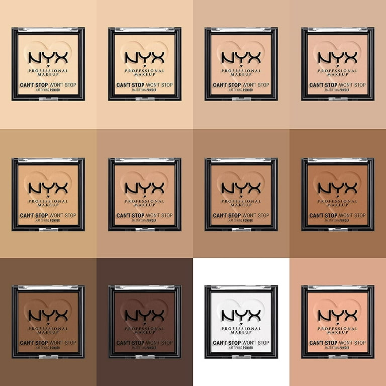 NYX Professional Makeup Can\'t Stop Won\'t Stop Mattifying Pressed Powder,  Light Medium, 0.21 oz.