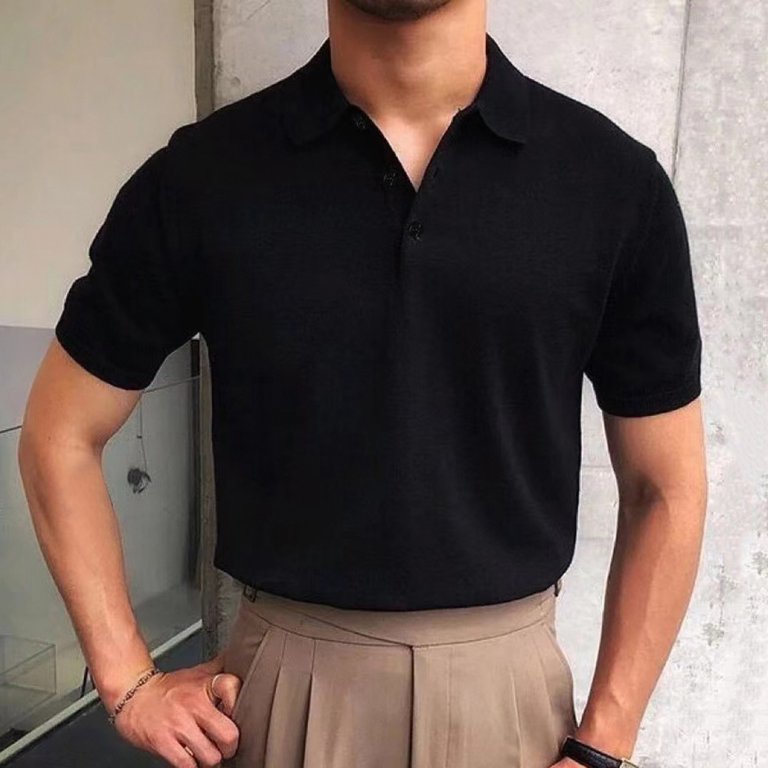 B91xZ Workout Shirts For Men Men's Fashion Shirt Casual Short