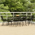 thumbnail image 1 of vidaXL 9 Piece Garden Dining Set Black Poly Rattan, 1 of 5