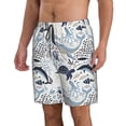 thumbnail image 2 of KLL Sea Life Elements Men's Casual Summer Beach Shorts Hawaiian Shorts with Pockets-X-Large, 2 of 5