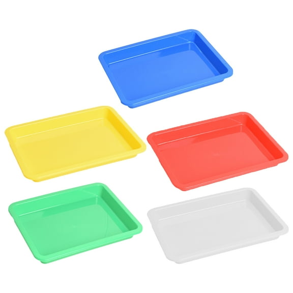 OUNONA 5Pcs Portable Plastic Serving Tray with Multi Function for Restaurants and Homes