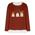 thumbnail image 3 of Craaazy Halloween Shirts For Women Fake Two Piece Casual Crew Neck Long Sleeve pullover Halloween Print Tops Gifts, 3 of 6