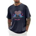 thumbnail image 1 of Camisas de Manga Larga para Hombres Imprimir Casual Cuello Redondo Blusa de Manga Corta, Camisas de Lino para Hombres, 1 of 1
