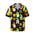 thumbnail image 4 of Salouo Gnomes With Sunflowers Pattern Cuban Collar Shirts for Men Button-Down Shirt Men's Short Sleeve Shirts Hawaiian Shirts Casual Shirts -Large, 4 of 6