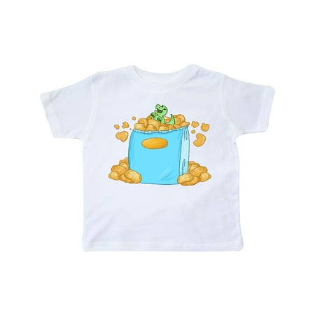 

Inktastic Little Dino Snacking on Chips Gift Toddler Boy or Toddler Girl T-Shirt