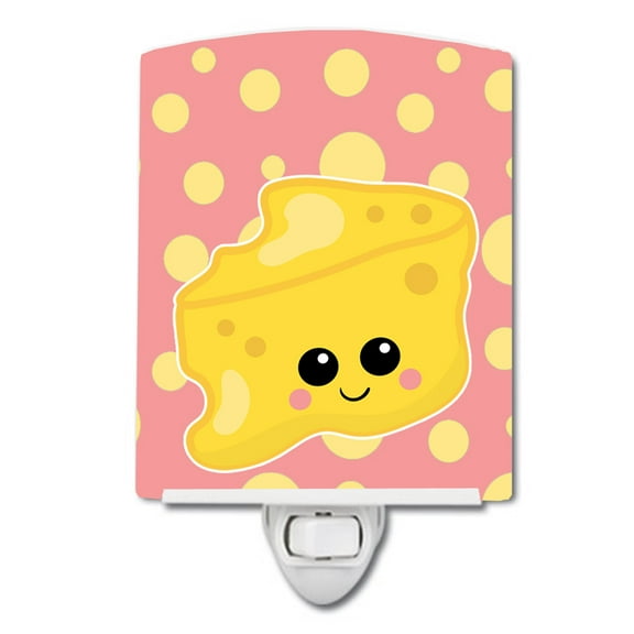 Caroline's Treasures BB7052CNL Cheese Head Face Ceramic Night Light, 6x4x3", multicolor
