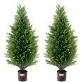 thumbnail image 1 of VEVOR 2 Pack 3' Artificial Cedar Topiary Tree Faux Plant UV Decor In/Outdoor, 1 of 9