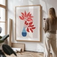 thumbnail image 5 of Strawberry Red Ficus - Painting Minimalist Botanical Floral Modern Art Geometric Abstract Mid-Century Modern Oak Framed Wall Art Print 30 x 40 inches, 5 of 15