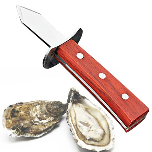 Coofit Oyster Shucker Multipurpose Wooden Handle Oyster Opener Clam Opener