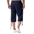 thumbnail image 4 of PEASKJP Men's Relaxed Fit Pants Loose Fit Elastic Drawstring Waist Straight-Legs Summer Long Pants, Navy L, 4 of 5