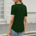thumbnail image 4 of Camisas de Manga Corta para las Mujeres Casual Color Sólido Plisado V-Cuello Blusas, Moda Verano Top para Diario Y Fiesta, 4 of 7