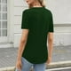 thumbnail image 4 of Camisas de Manga Corta para las Mujeres Casual Color Sólido Plisado V-Cuello Blusas, Moda Verano Top para Diario Y Fiesta, 4 of 7