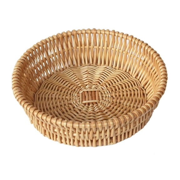 SENSETH Bread Storage Basket Wicker Woven Storage Holder Snacks Serving Round Basket for Home Kitchen