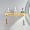 thumbnail image 1 of Estantes de baño sin taladrar, cesta de almacenamiento para ducha en Champenois, organizador de montaje en pared de metal dorado para champú y gel de ducha (2 piezas) dorado, 1 of 5