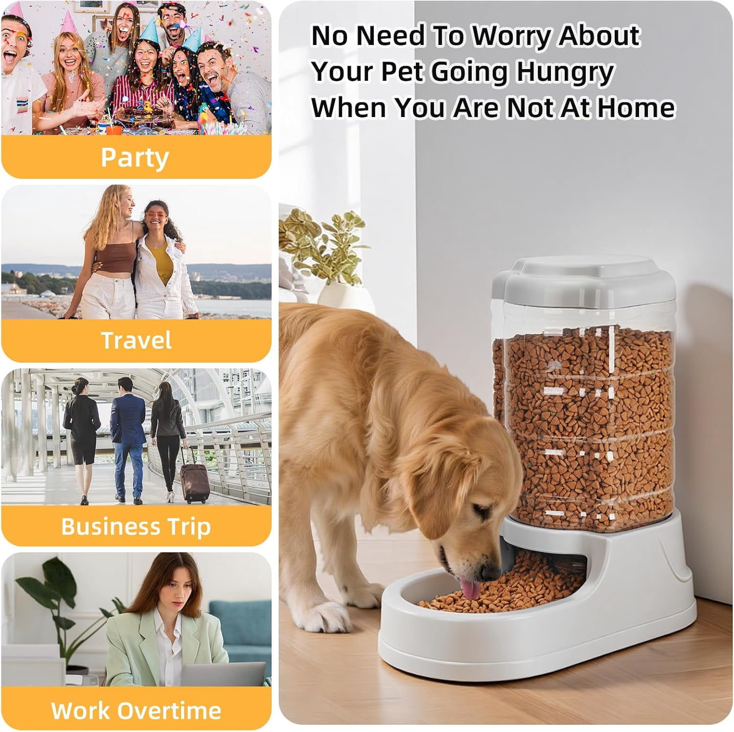 9.5L Dog Feeders and Water Bowl Set for Large Dogs, 2.5 Gallon Automatic Water Dispenser, Gravity Dog Food Dispenser