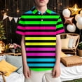 thumbnail image 2 of BOOMNY Toddler Infants Boys Polo Shirts Short Sleeve Buttons T Shirts For Kids Striped Breathable Loose Fit Cozy Childrens Dailywear, 2 of 4