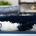 thumbnail image 4 of SAFAVIEH Tahoe Elwyn Trellis Shag Runner, 2' x 9', Navy/White, 4 of 10