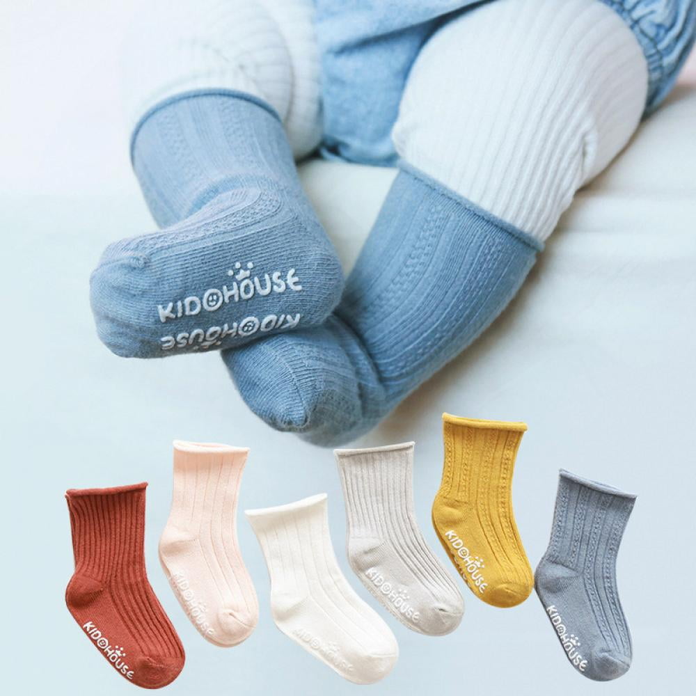 Sept.Filles Infant toddler Baby Anti-Slip Knee High Long Socks 6 Pairs 