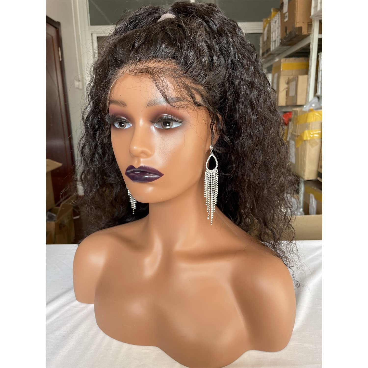 18 Realistic Mannequin Wig Head PVC Manikin shoulder Bust Stand