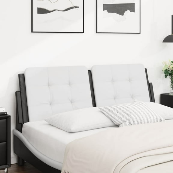 vidaXL Headboard Cushion White and black