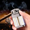 thumbnail image 5 of Red And Blue Double Color Oil Tank Rocker Arm Clear Kerosene Lighter, 5 of 5