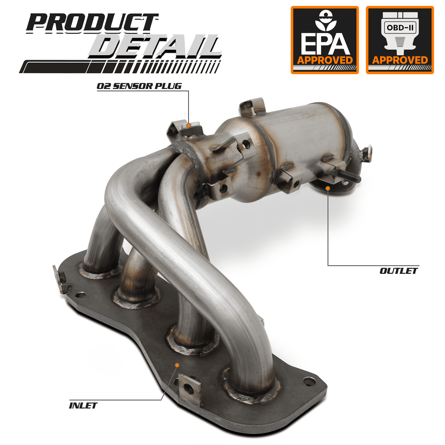M-AUTO Catalytic Converter Exhaust Header Manifold For 2002 2003 2004 2005 2006 Toyota Camry/Solara