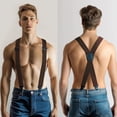 thumbnail image 2 of KAMBERFT Men's Heavy Duty Hidden Suspenders for Under Clothes, Adjustable X-Back Elastic Straps, Brown, 2 of 3