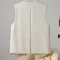 thumbnail image 7 of Fsqjgq 2024 Fall Sleeveless Blazer Vest Fully Lined Button Fashion Casual Open Front Work Vest Tops Formal Business Dressy Suit Vest Jackets Outwear, 7 of 7