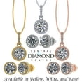 thumbnail image 6 of Solid 925 Sterling Silver & Gold Halo Pendant & Earring Birthstone Set W/ Pure Brilliance Zirconia - Hypoallergenic, Rose Gold Plated, April - Simulated Diamond, 6 of 7