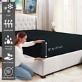 thumbnail image 2 of Cotton Fitted Bed Sheets Twin Black, 1Pc 400 Thread Count 100% Long Staple Cotton Soft Sateen Weave Deep Poxket Twin Sheets All Around Elastic Fits Mattress Upto 15 Inch By Pizuna, 2 of 3