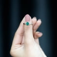 thumbnail image 5 of Rosec Jewels 1 CT Oval Cut Emerald Solitaire and Diamond Floral Ring (AAA Quality), 18K White Gold, US 3.50, 5 of 9