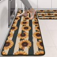 thumbnail image 2 of Kitchen Rugs Sets Of 2,Beige Stripe Sunflower Pattern Anti Fatigue Kitchen Mat Rugs Non Slip Washable,Decorative Kitchen Floor Mats for Kitchen,Sink,Laundry,17"x47"+17"x47", 2 of 5
