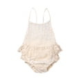 thumbnail image 1 of Diconna Barboteuse d'Été pour Bébé Fille, Barboteuse à Bretelles en Dentelle Florale avec Dos Ajouré, 1 of 5