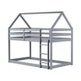 thumbnail image 6 of Miniyam Wood Twin over Twin Bunk Bed, House-Shaped Design for Kids and Teens, Gray, 6 of 8