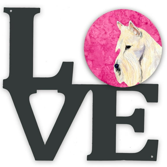 Pink Wheaten Scottish Terrier Metal Wall Artwork LOVE