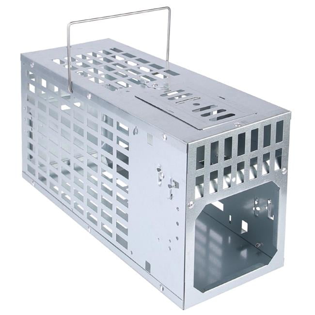 Fresh Fab Finds FFF-1Door-GPCT4065 Humane Live Mouse Trap, Reusable Metal Rat Rodent Cage Catch Release Continuous Capture Indoor Outdoor Pet Children Safe - Gray - 1 Door
