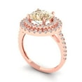 thumbnail image 2 of 2.6 ct Round Cut Natural Morganite with Simulated Diamond Halo Accents 14K Rose Gold Womens Engagement Ring, 2 of 6