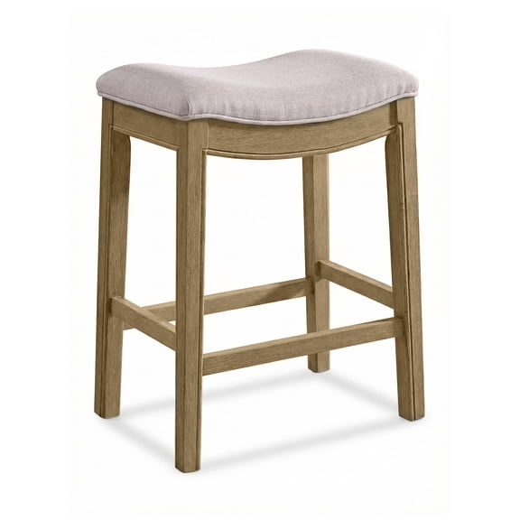 Open Box ROME OAK Parker Backless Saddle Kitchen Counter Stool, Natural