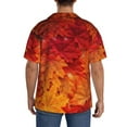 thumbnail image 5 of Sigee Autumn Leaf Print Men's Shirts Casual Button Down Short Sleeve Summer Beach Shirt Hawaiian Vacation Shirts Tee Shirt-X-Large, 5 of 7