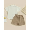 thumbnail image 4 of Hirigin Toddler Baby Boy Linen Outfit Button Down Shirt Plain Shorts Cute Infant Newborn Photoshoot Clothes Summer 2Pcs Set, 4 of 8