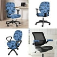 thumbnail image 2 of SCRAWLGOD 4 Pieces Split Office Chair Cover with Arm Rest Slipcovers Stretch Anti-Dust Desk Chair Seat Protector Breathable Boss Chair Slipcover, Palm Tree Mountain Sailboat, 2 of 7