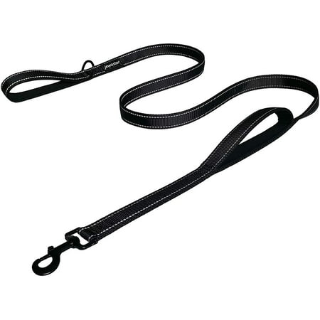 Heavy Duty Dog Leash - 2 Handles by Padded Traffic Handle for Extra Control, 6foot Long - Perfect for Medium to Large Dogs (6 ft, Black)