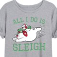 thumbnail image 3 of Frosty The Snowman - Christmas - All I Do Is Sleigh - Juniors Ideal Flowy Muscle T-Shirt, 3 of 5