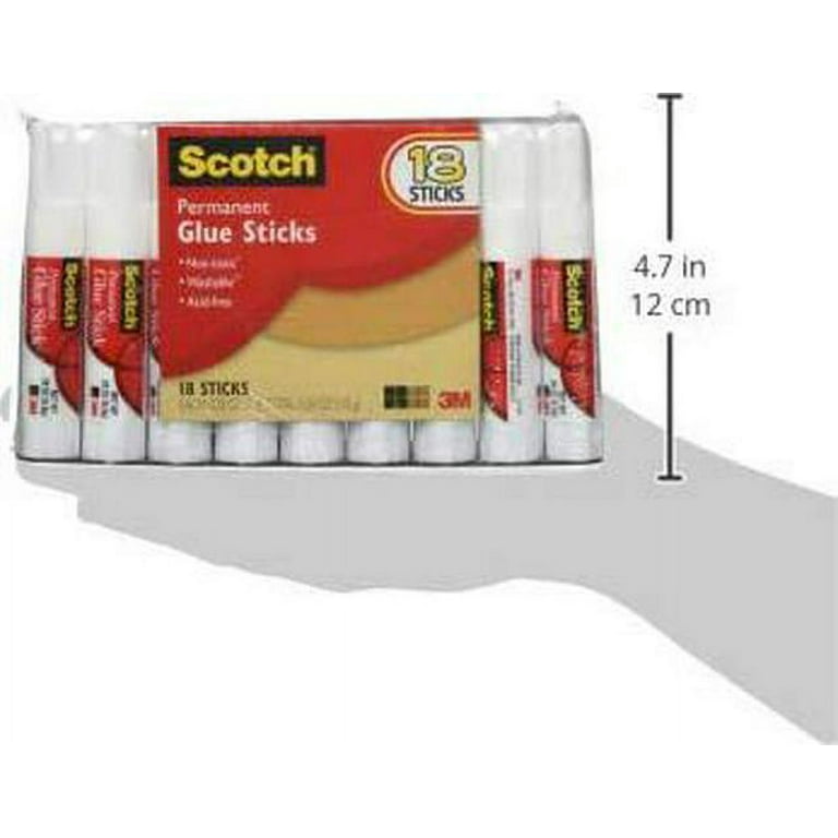 Scotch Permanent Glue Sticks, 18-Pack, Non-Toxic, .28 Ounces (6008-18) 